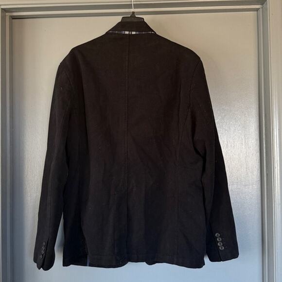 Blue by Pronto Uomo Mens 2-Button Black Blazer Jacket 100% Cotton Pockets XXL - Picture 2 of 7
